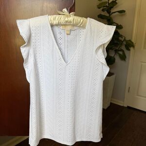 Michael-kors Women's White and Cream Blouse size M